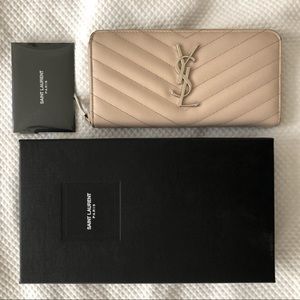 YSL 'Monogram' Quilted Calfskin Leather Wallet